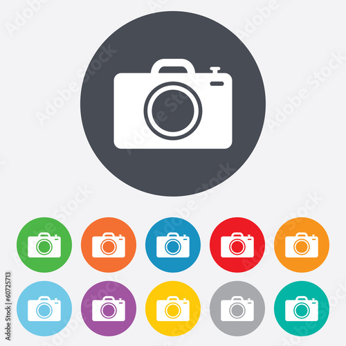 Photo camera sign icon. Photo symbol.