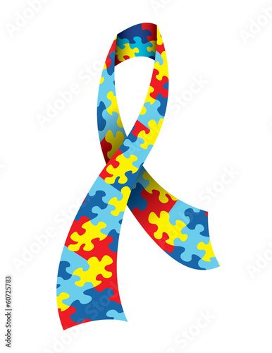 Fototapeta Naklejka Na Ścianę i Meble -  Autism Awareness Ribbon