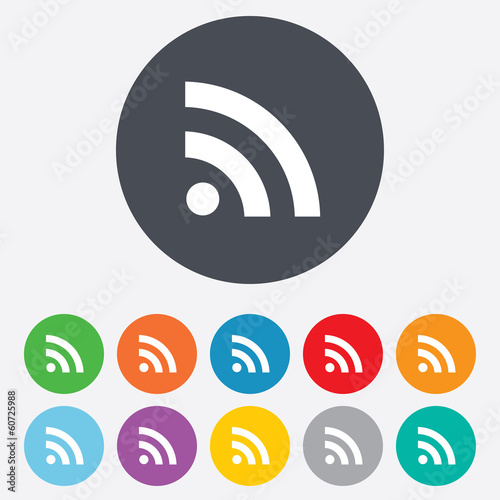 RSS sign icon. RSS feed symbol.