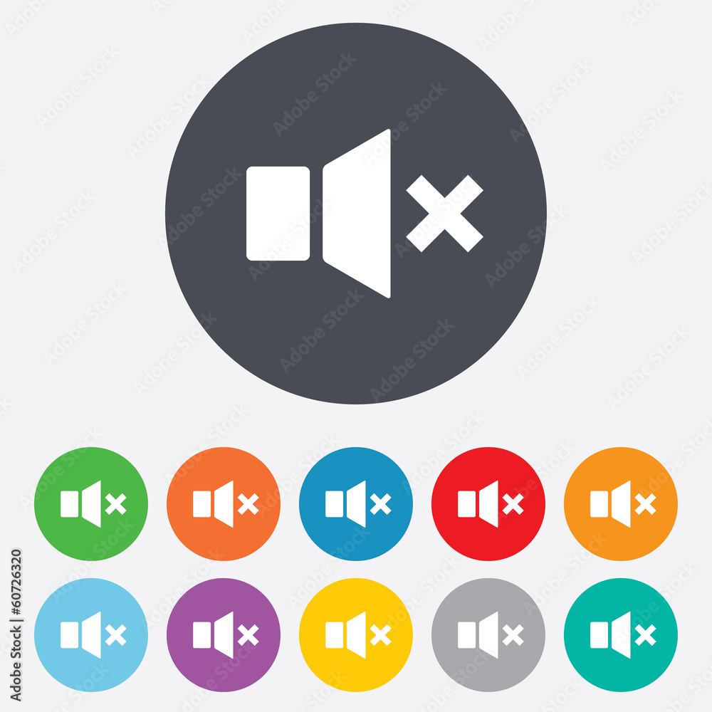 Obraz premium Mute speaker sign icon. Sound symbol.