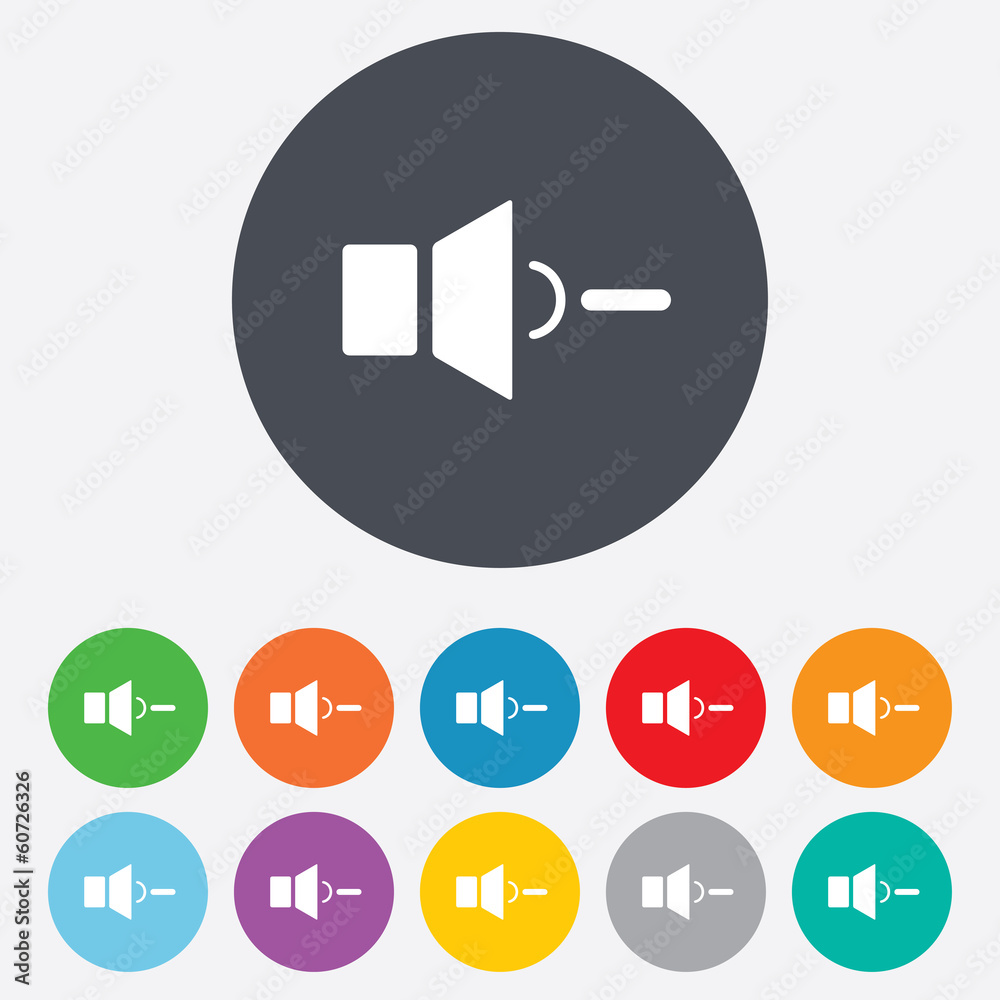 Speaker low volume sign icon. Sound symbol. Speaker low volume sign icon. Sound symbol.