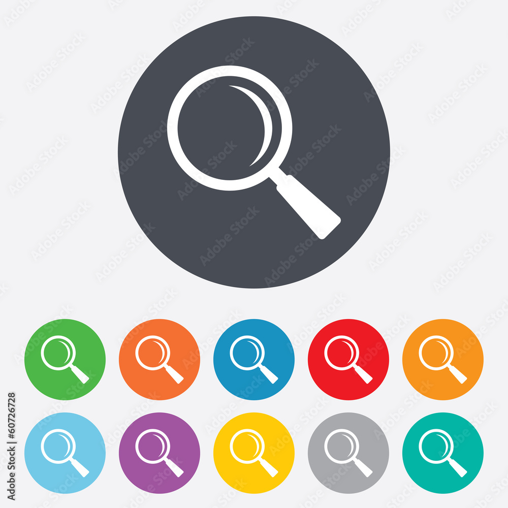 Magnifier glass sign icon. Zoom tool. Navigation Magnifier glass sign icon. Zoom tool. Navigation