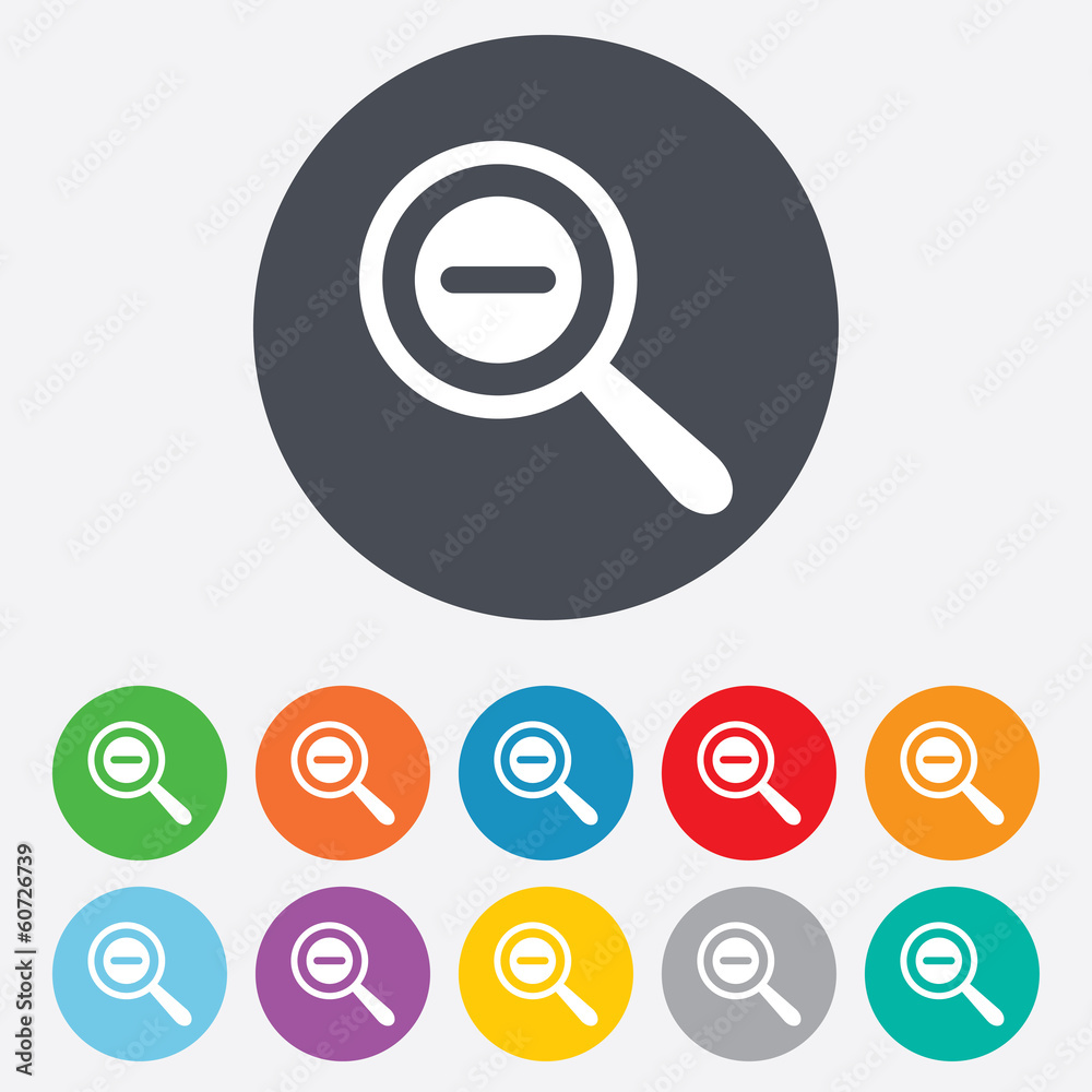 Magnifier glass sign icon. Zoom tool. Navigation Magnifier glass sign icon. Zoom tool. Navigation