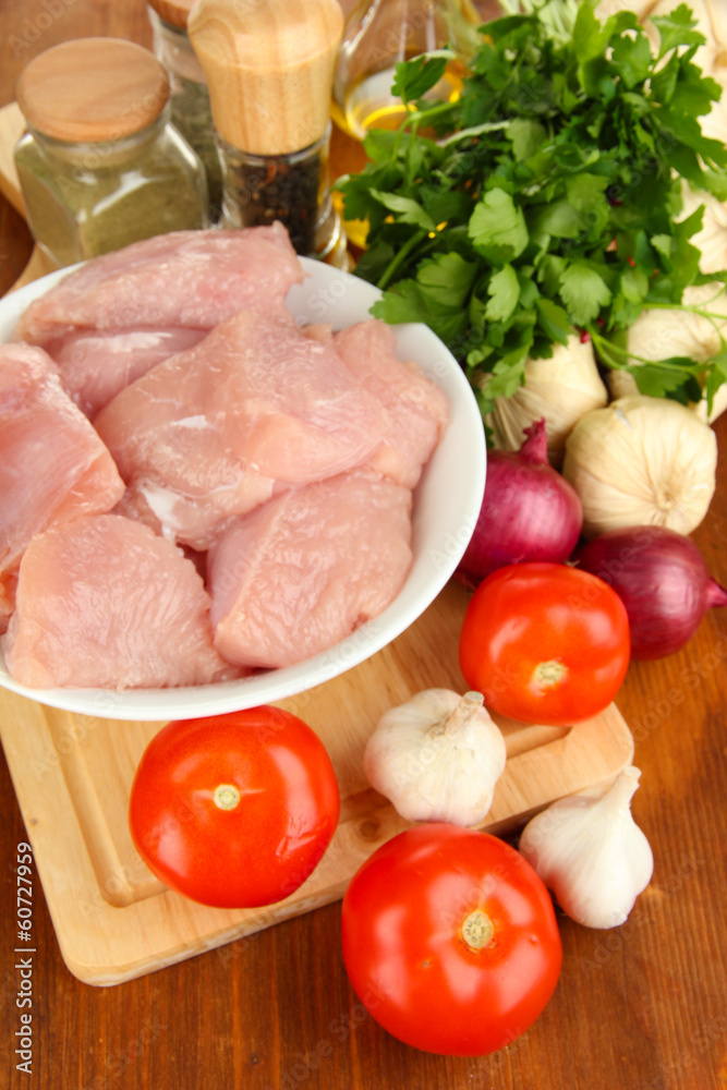 Raw turkey meat close up Raw turkey meat close up