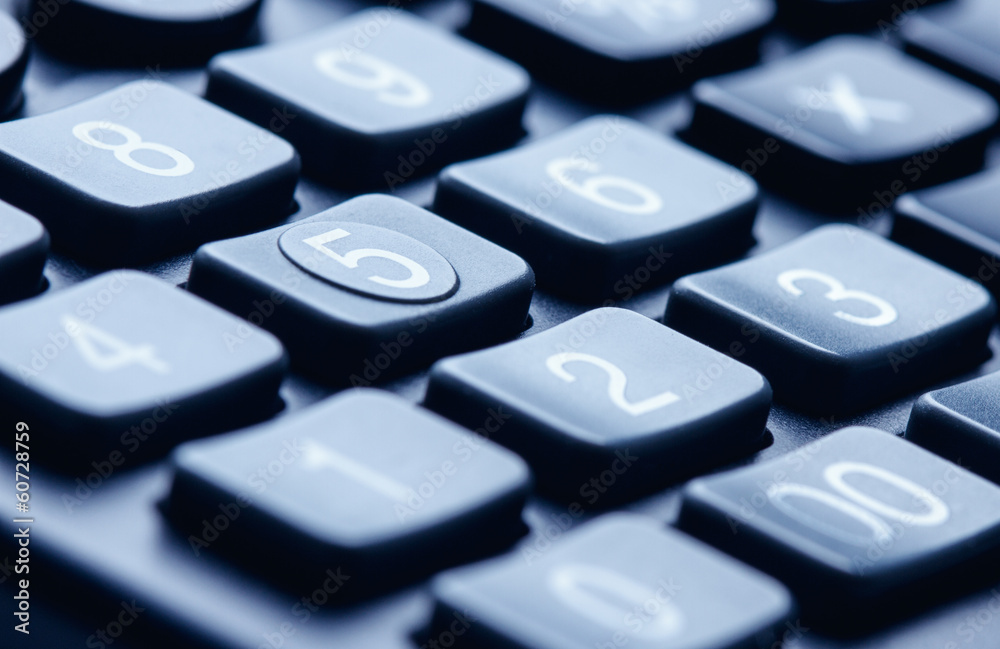 Closeup photo of calculator keyboard.Tinted photo Closeup photo of calculator keyboard.Tinted photo
