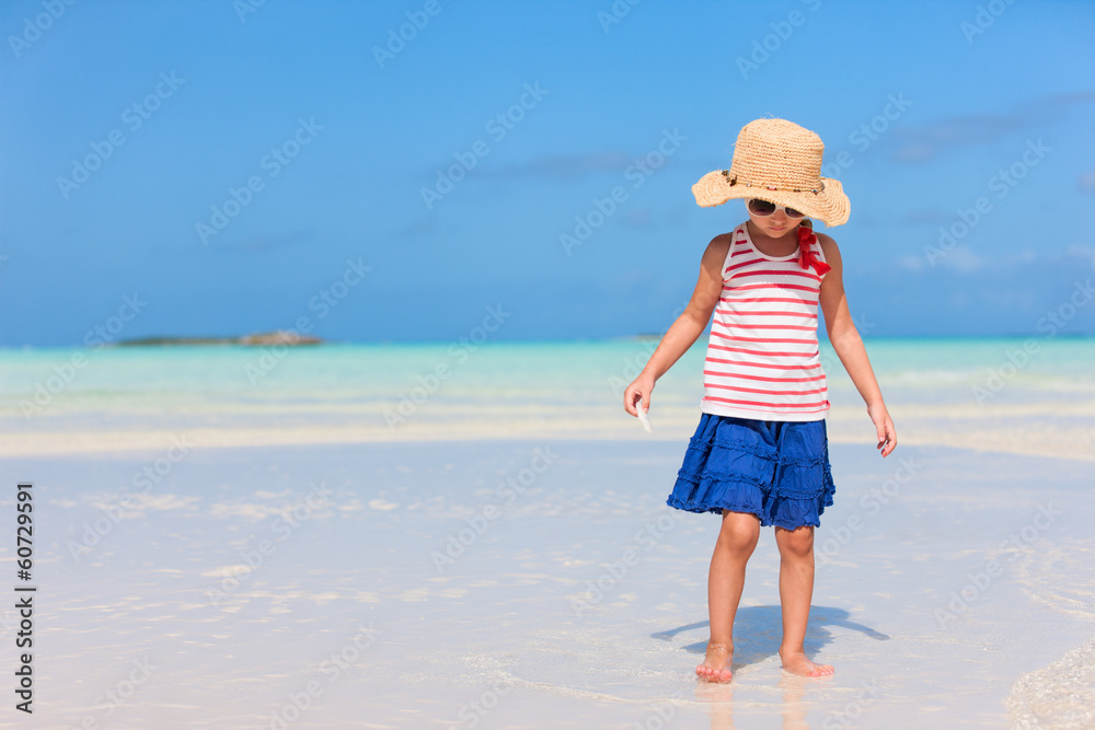 Adorable little girl at beach