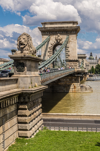 Canvas Print The Szechenyi Chain Bridge is a beautiful, decorative suspension
