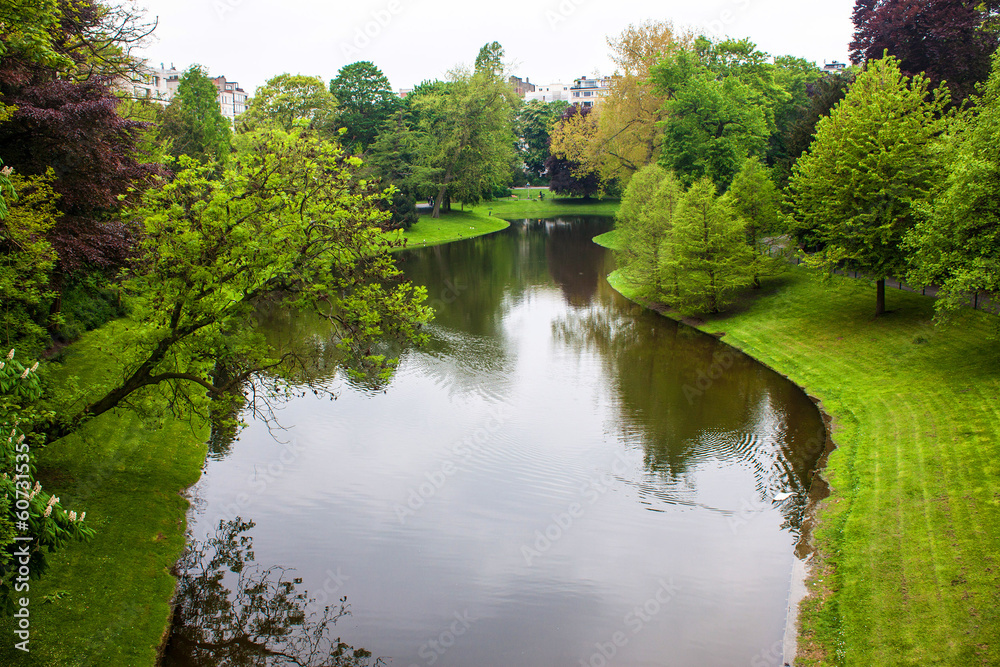 View of Stadspark (City park) in Atwerp, Belgium