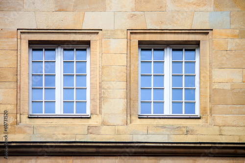 Windows of an old stone house