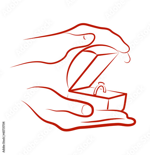 hands holding a box with a ring