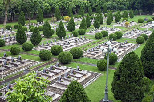 Military cemetery in Dien Bien Phu, Vietnam. 