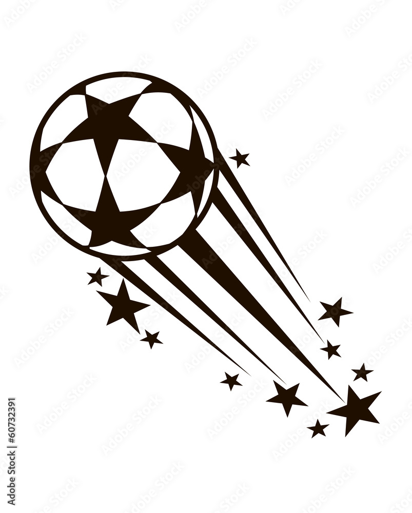 Naklejka premium Speeding ball decorated with stars