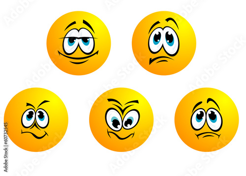 Five different smiles expressions