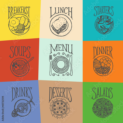 MENU ICON - Latino style Meals icon on color background