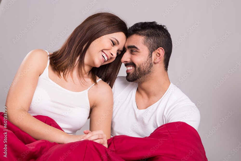 Naklejka premium Couple in bed