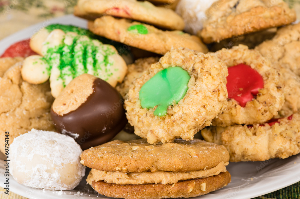 Mixed tray or platter of homemade cookies Mixed tray or platter of homemade cookies