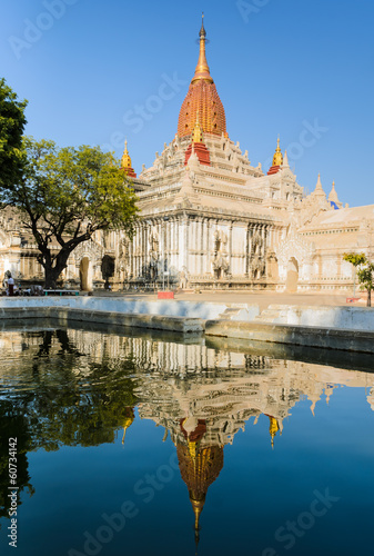 Stunning view of Ananda temple with reflection, Myanmar