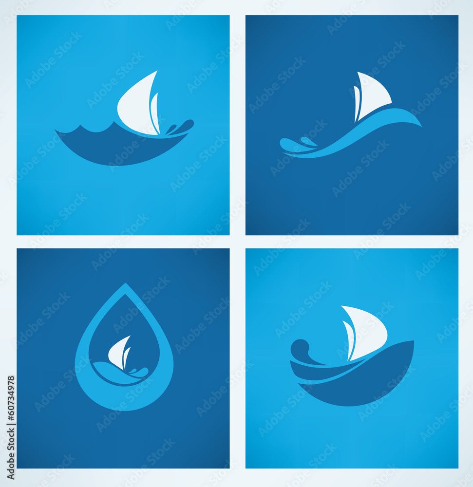 holiday on water, vector collection of travel icons holiday on water, vector collection of travel icons