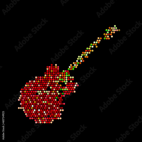 Vector circles guitar, grunge music