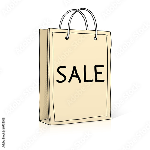 Shopping bag. Sketch vector illustration in doodle style