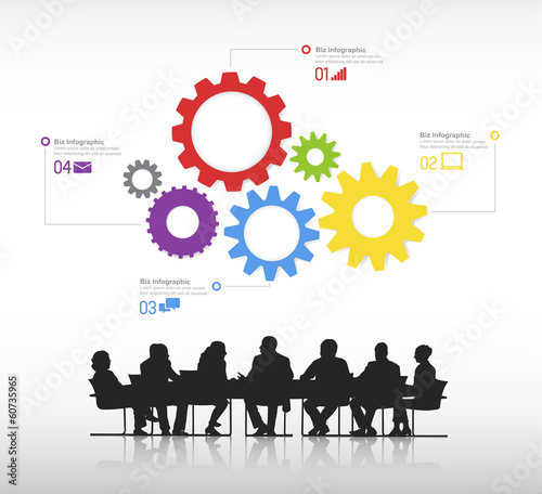 Real Business people with info graphic elements Vector.
