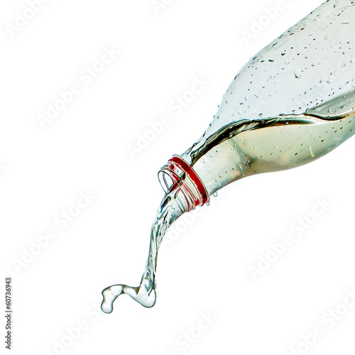 Plastic bottle pouring water