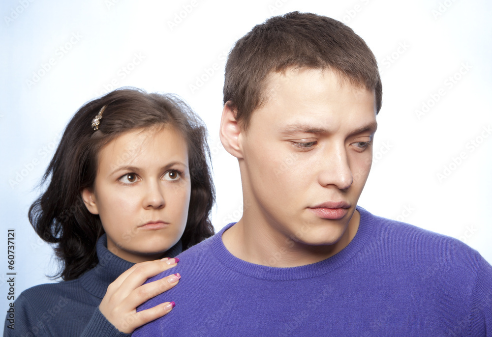 Young couple quarreling