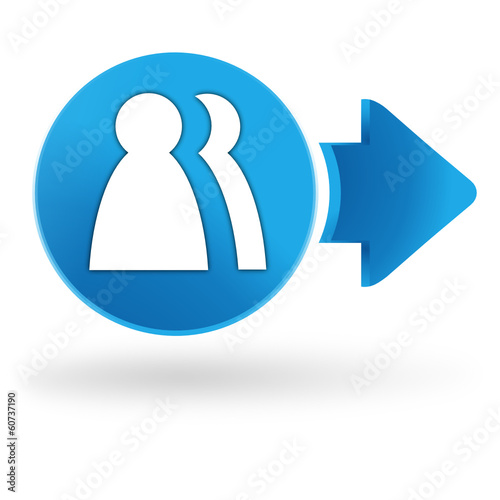 contacts sur symbole web bleu