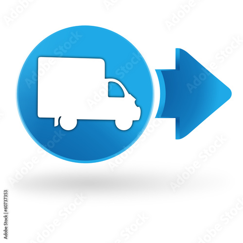 livraison sur symbole web bleu