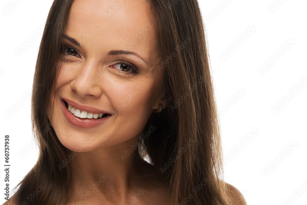 Beautiful young brunette woman with long hair Beautiful young brunette woman with long hair