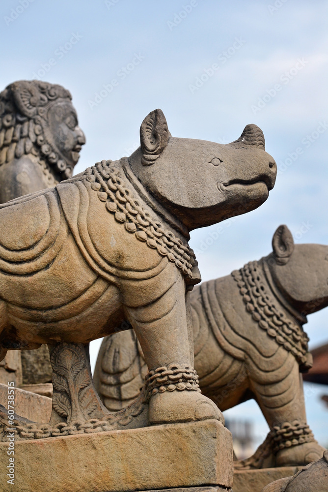 Fototapeta premium Buddhist stone statues in Bhaktapur, Nepal