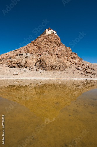 Reflection of Chiu Gompa Monastery, Tibet