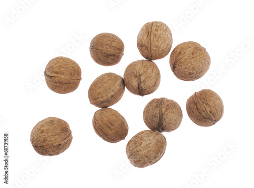 walnuts on a white background