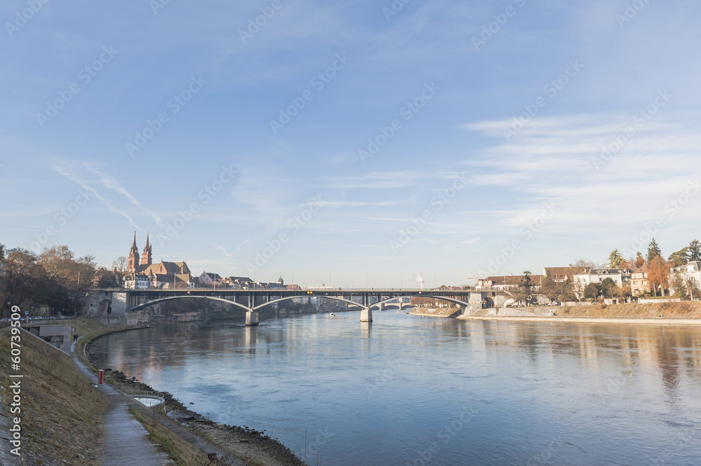 Basel, Altstadt, Rhein, Uferweg, Münster, Schweiz