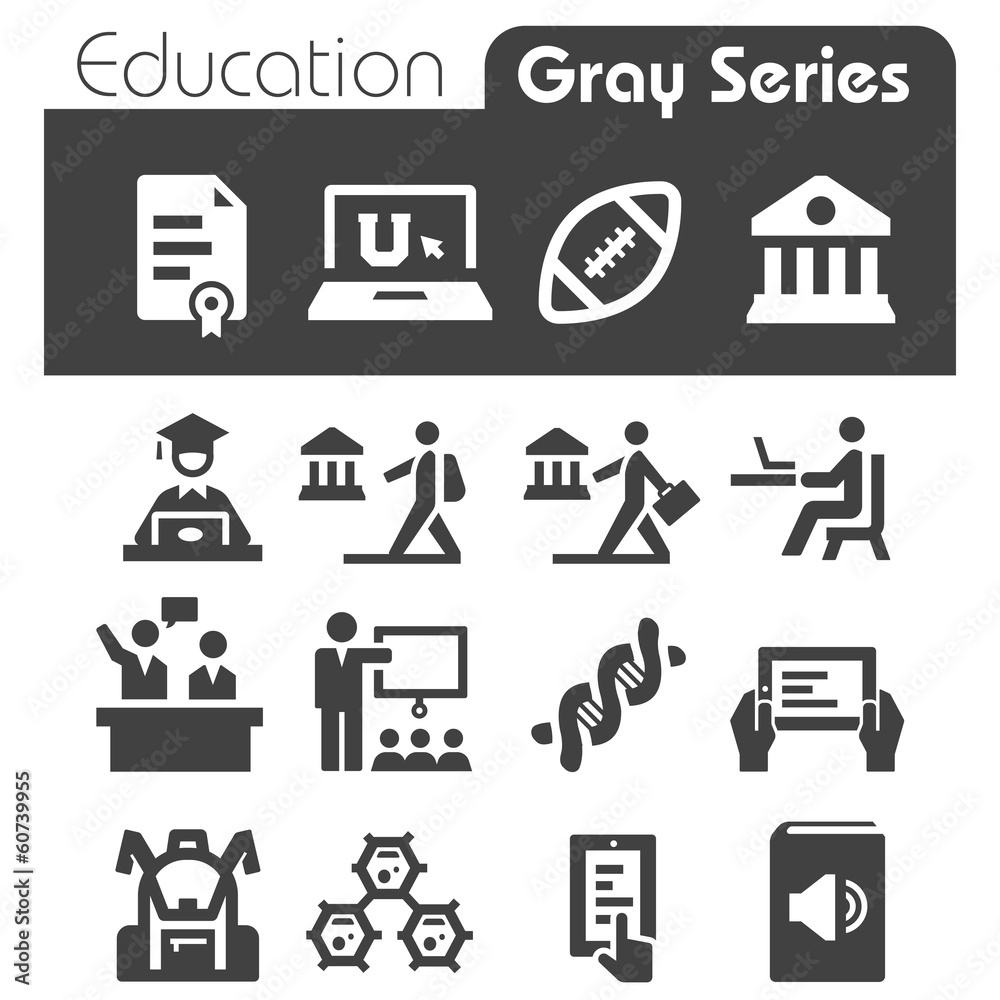 Education Icons Gray Series Education Icons Gray Series