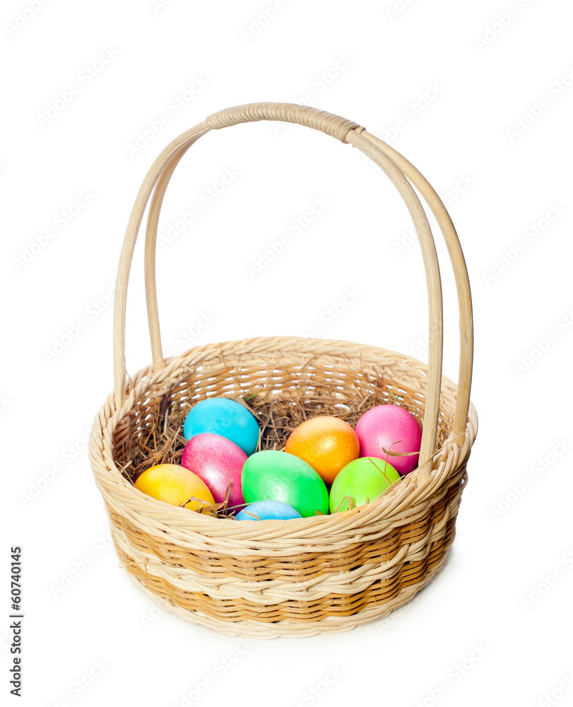Basket with Easter eggs Basket with Easter eggs