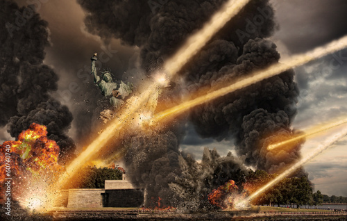 Принти на полотні Apocalypse over Statue of Liberty