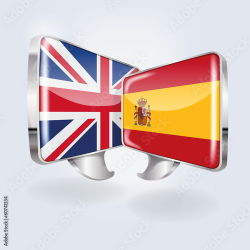 Sprechblasen in spanisch und englisch