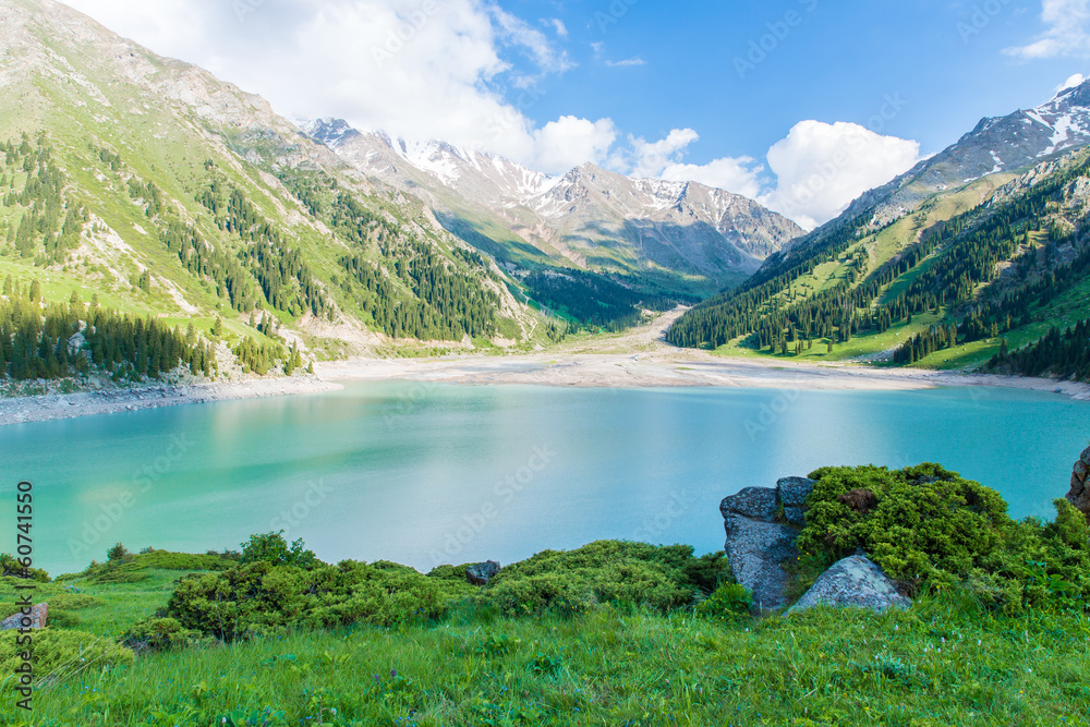 Spectacular scenic Big Almaty Lake , Mountains, Kazakhstan