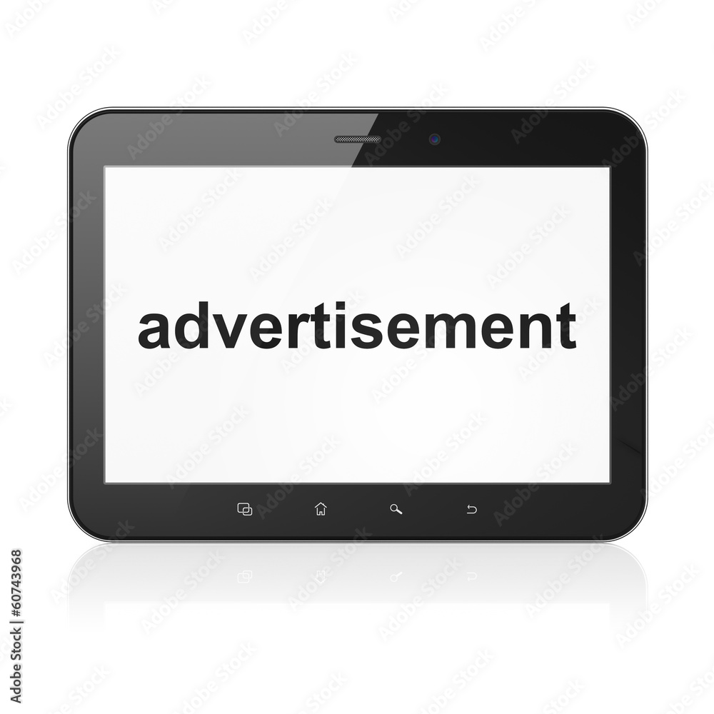 Advertising concept: Advertisement on tablet pc computer