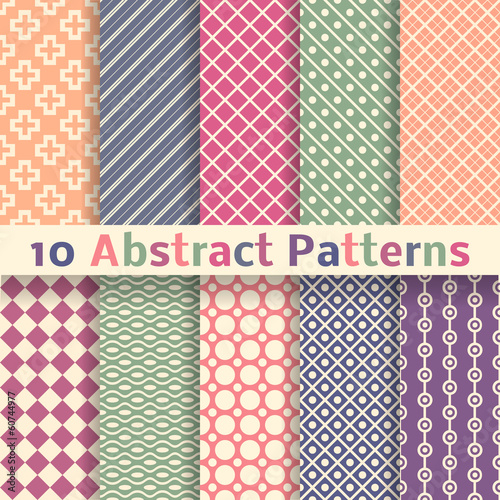 Retro abstract vector seamless patterns (tiling).