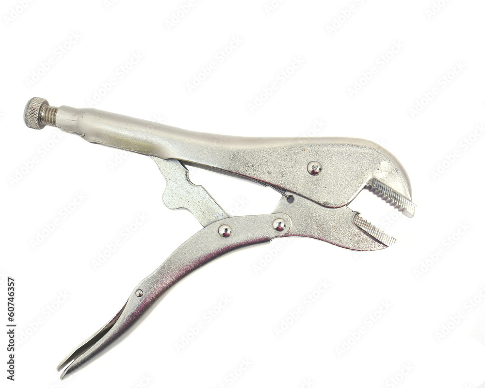 locking pliers isolated on a white background locking pliers isolated on a white background