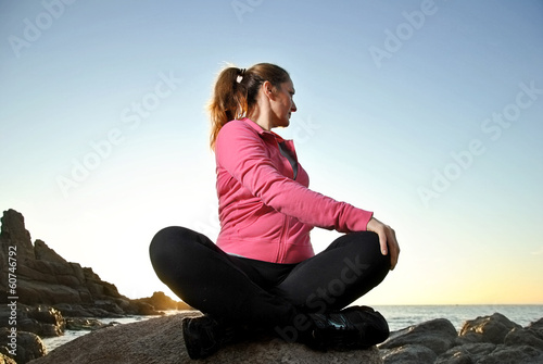 Woman doing yoga exercises