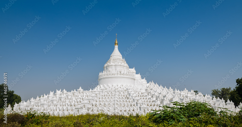 White pagoda of Hsinbyume in Mingun, Myanmar. Myanmar White pagoda of Hsinbyume in Mingun, Myanmar. Myanmar