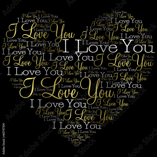 Heart made from words in vector format.