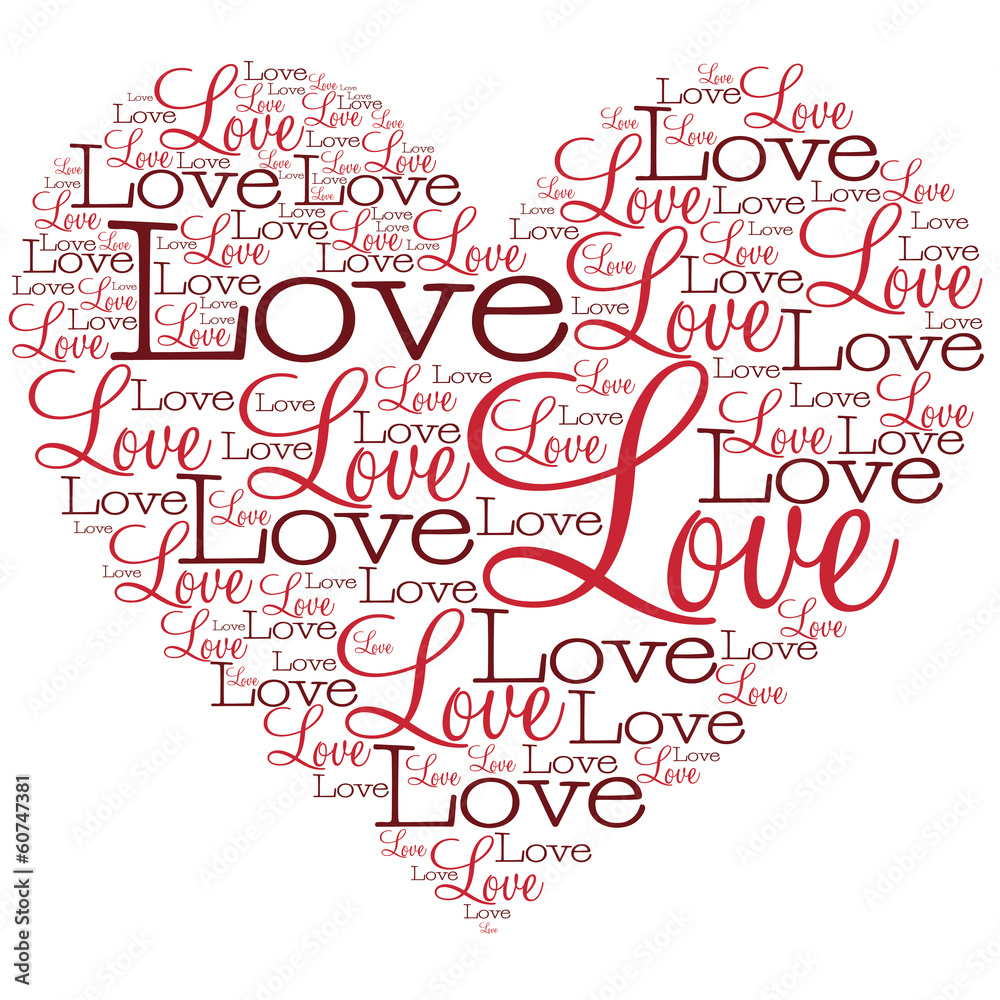 Heart made from words in vector format. Heart made from words in vector format.