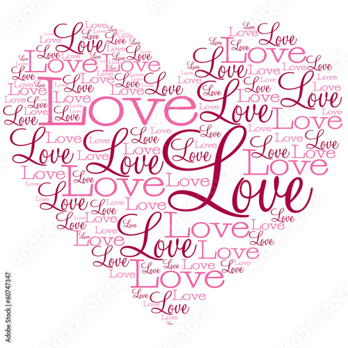 Heart made from words in vector format.