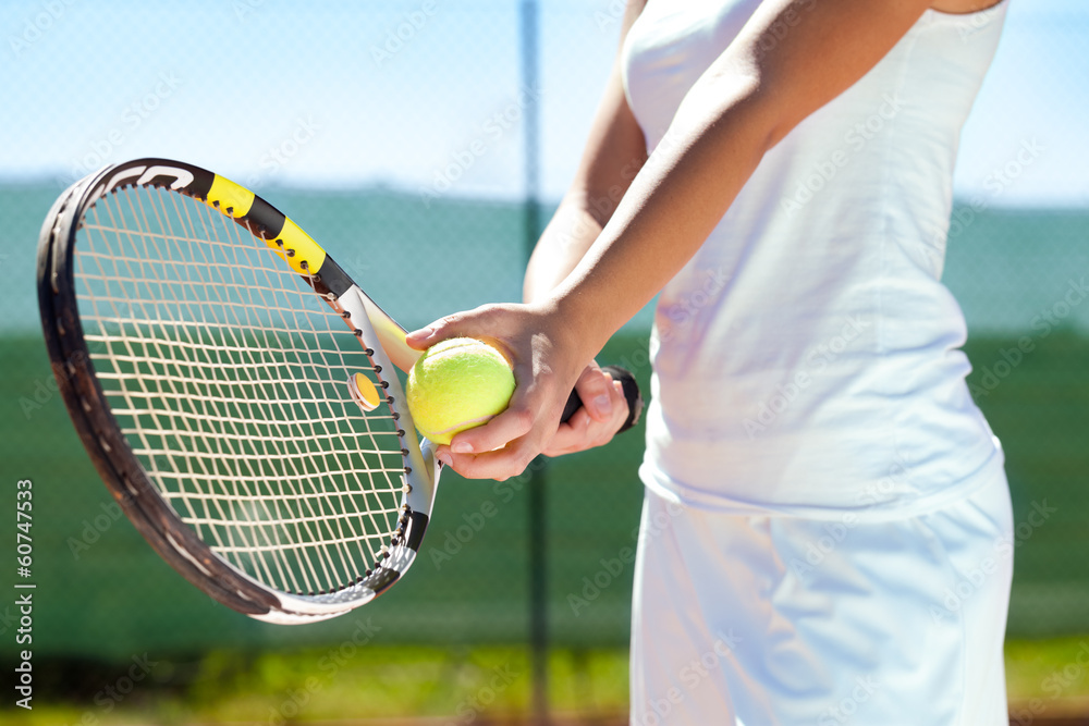 racket and tennis ball