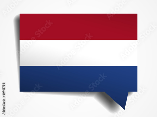 Free Download Netherlands flag paper 3d realistic speech bubble on white - GFXLoad