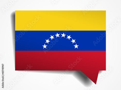 Venezuela flag paper 3d realistic speech bubble